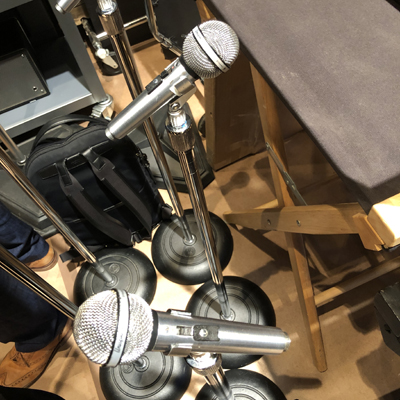 Microphones at the ready as “Ain’t Too Proud” beings rehearsals