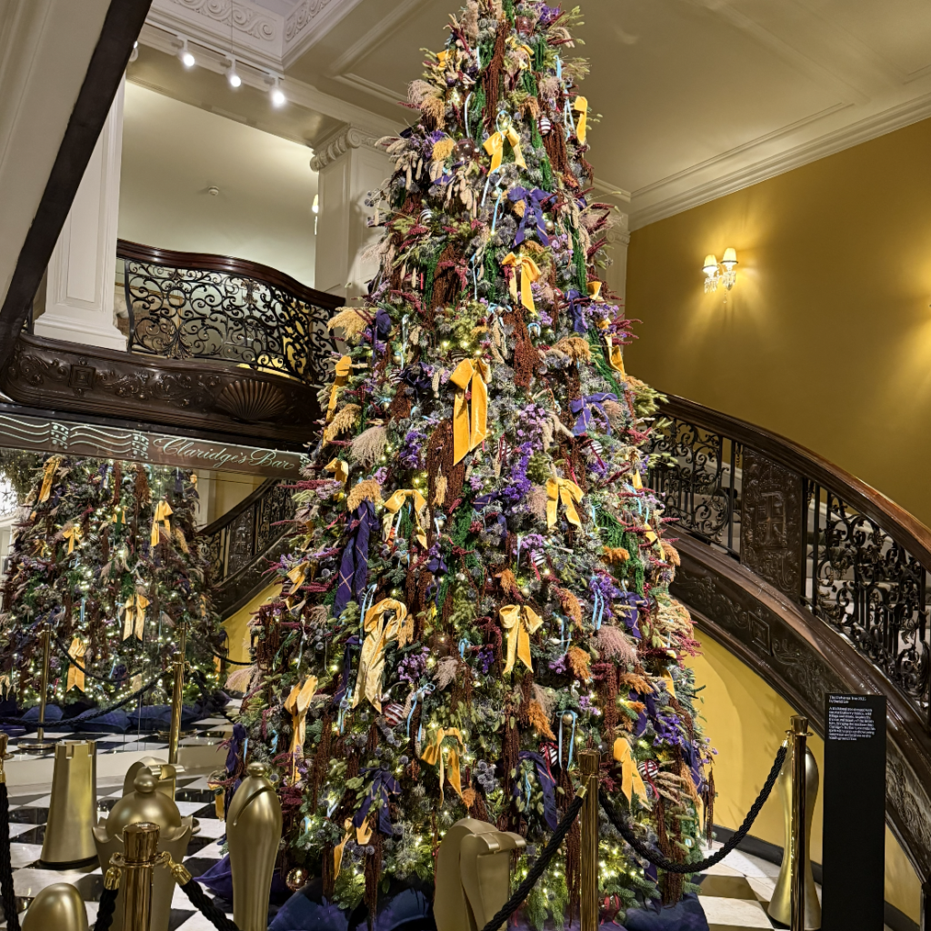Claridge’s Christmas Tree 2025 by Daniel Lee, Chief Creative Officer of Burberry.