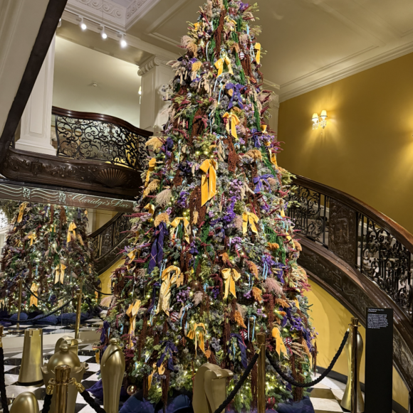 Claridge’s Christmas Tree 2025 by Daniel Lee, Chief Creative Officer of Burberry.